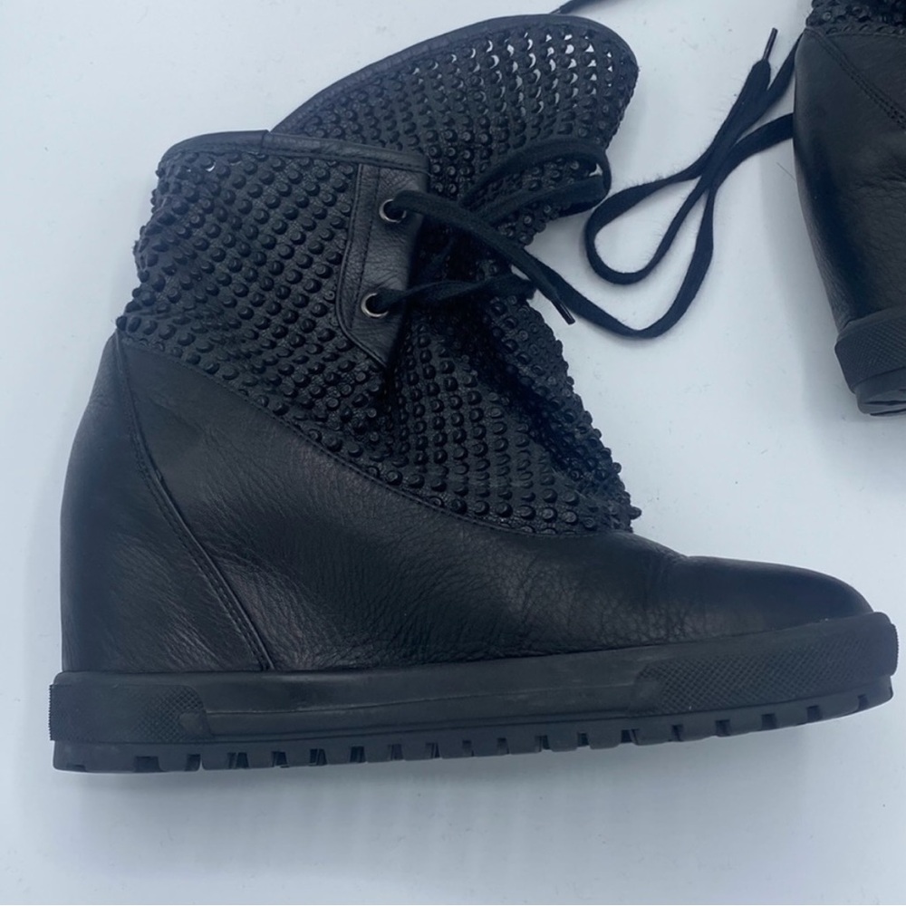 Vivienne Westwood leather mesh wedge boot